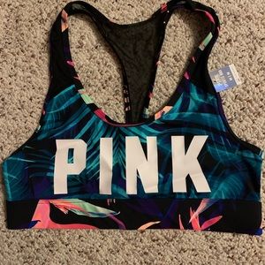 Brand new Victoria’s Secret Pink sports bra! Beautiful tropical print, NWT!